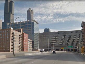 I-290 EAST and Canal Street Chicago just before the old US Post Office (Image capture: October 2014 ©2021 Google)